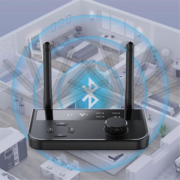 5.3 Tre-I-En Bluetooth Musikmodtager Understøtter Optisk Fiber Koaksial/AUX Digitalt Signal 3D Lyd
