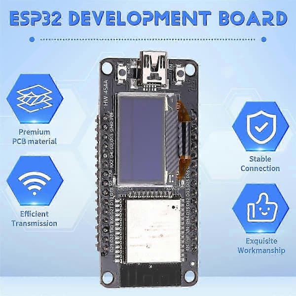 Esp32 Esp-wroom-32 Wifi Udviklingskort Modul Ch340 Med 0.96 Oled Display Til Esp32 Oled Mini Usb