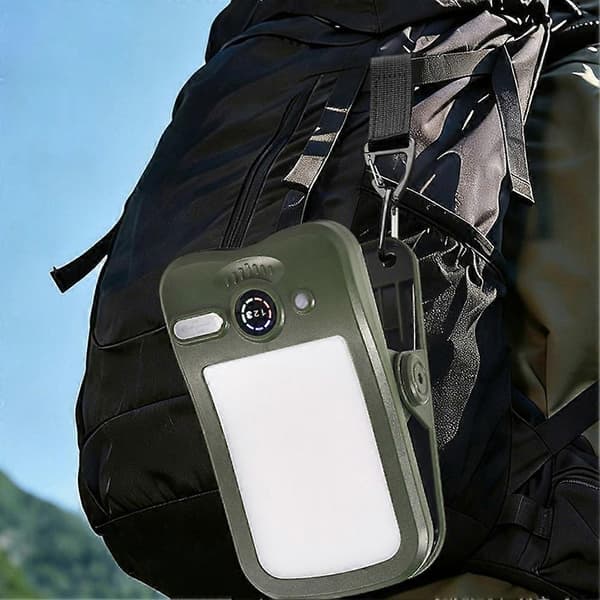 Solar Camping Clip Light - Type C Genopladelig Bærbar Lampe Green