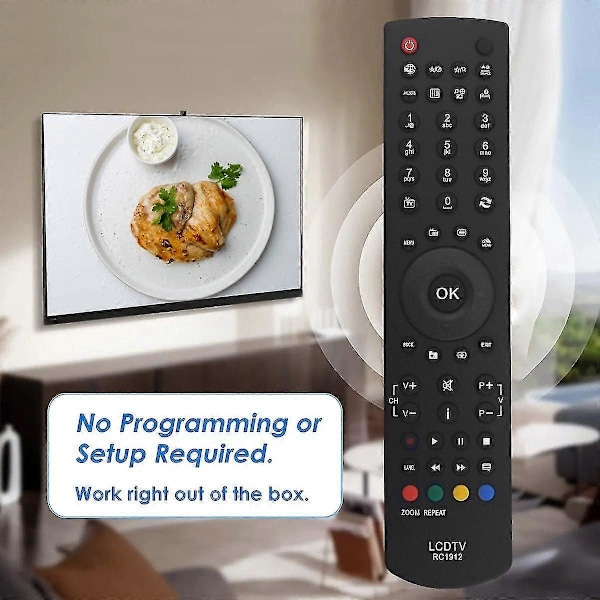 Erstatnings RC1912 Fjernbetjening til Celcus TV 22167FHDDVD P48LED14 DLED32167HD