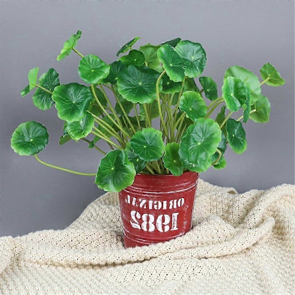 Kunstigt Mini Bonsai Sæt med Paradisæble, Lotusblade & Pengeurt til Borddekoration i Hjemmet