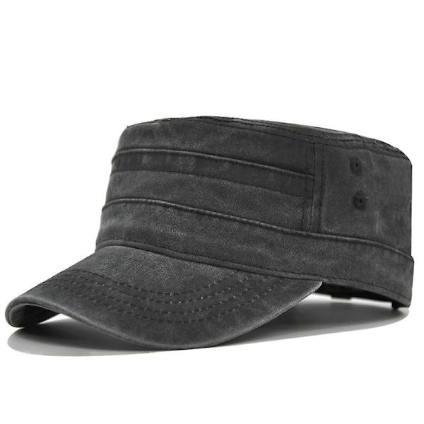 Flat Top Keps Retro Baseball Keps Armékeps black