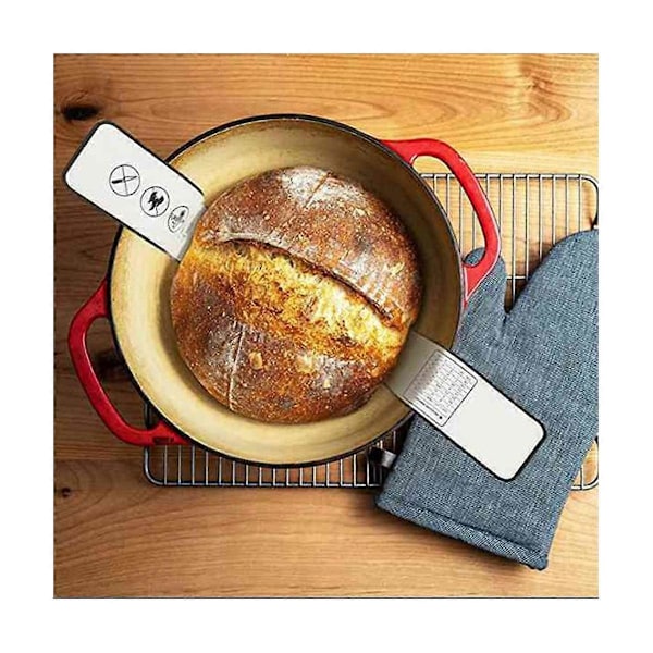 2 stk. silikonbakematte for nederlandsk ovnsbrødbaking, non-stick bakematte med langt håndtak, 21 cm, gjenbrukbare ark, rød