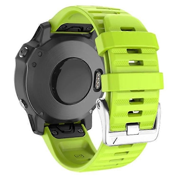 Kompatibel med Garmin Tactix 7 Pro / Fenix 7X / Fenix 6X Pro 26mm Klockarmband Silikonarmband med Stål Silver Spänne Green
