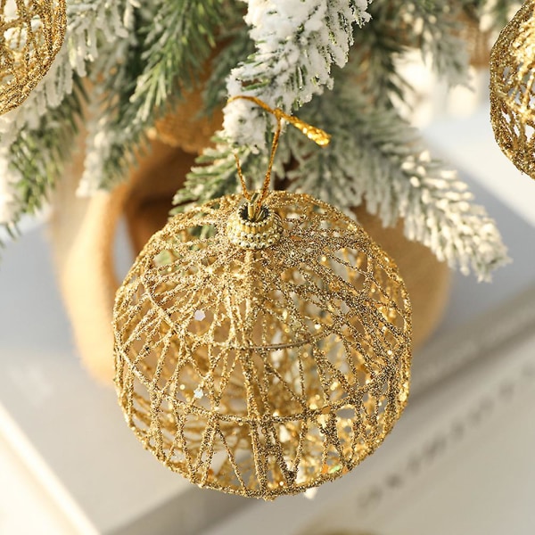 Julgransdekoration gyllene boll hängande dekor julboll för semester och festdekor boll 8CM*3pcs