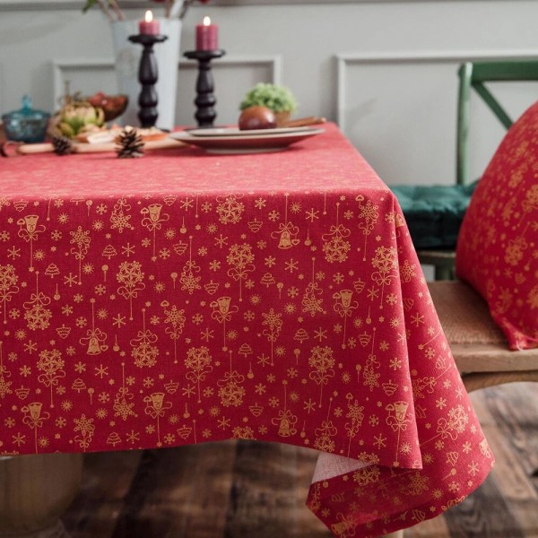 Lærred Bomuld Julefest dug Japansk Grøn Bronzing Vindklokker Rektangel Spisebordsbetræk til hjemmet Dekorativt Red Table Runner30x220cm