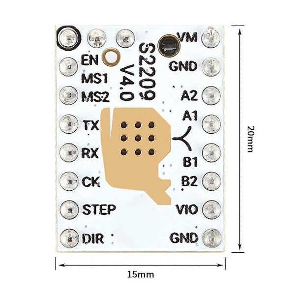 TMC2209 V4.0 Steppermotordriver Stille Drift for 3D-printere, 5.5-28V 2.8A med Kjøleribbe, Enhan