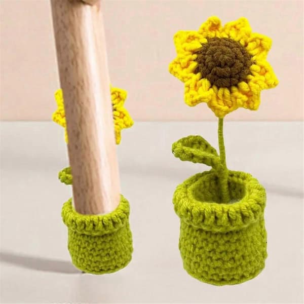 Blomst Stolsben 4st Stolsbensgolvskydd Möbelstrumpa Elastisk Halkfri Solrosdesign fo