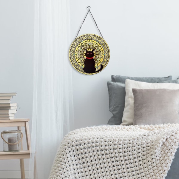 Vintage Metallinen Seinäkoriste Boheemi Tyyli Musta Kissa Seinäsisustus Maalaistalon Olohuoneeseen 1