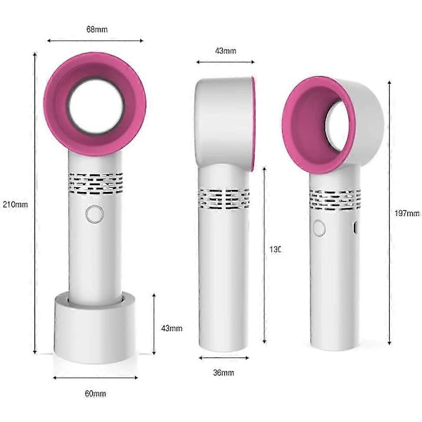 USB Ladattava Kannettava Siivuton Tuuletin Käsikäyttöinen Mini Jäähdytin Siivuton Käsituuletin 3 Nopeustasolla