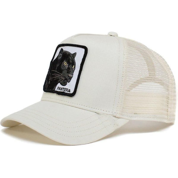 Black Panther Animal Mesh Cap Baseball Trucker Hat White
