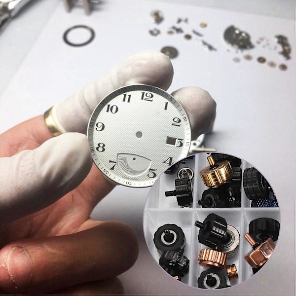 Klockkrona Klockhuvud Klockdelar för Armbandsur Delar Kupol Platt Huvud Klocktillbehör Reparation Till