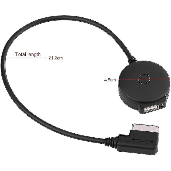 Auton Ami Mdi Bluetooth Audio Aux Naaras USB-sovitinkaapeli A4 A6 Q5 Q7 -malleille vuoden 2009 jälkeen (1 kpl musta) TY