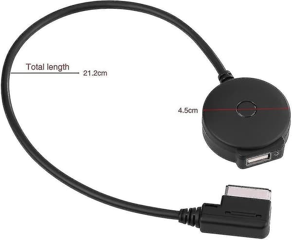 Bil Ami Mdi Bluetooth Audio Aux Hun USB Adapter Kabel Til A4 A6 Q5 Q7 Efter 2009 (1 stk. sort) TY