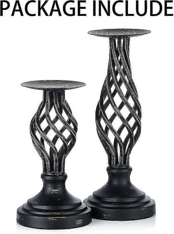 Sorte lysestaker 2 stk (21cm + 29cm)