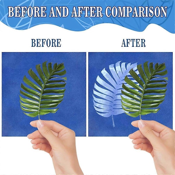60 Ark Cyanotypi Papper Soltryck Konst Kit Högkänsligt Solpapper Natur-Soltryck Kit Ritning