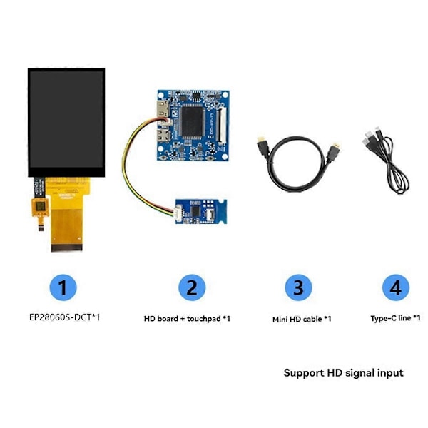 2,8 tuuman mini jaettu näyttö HDMI-yhteensopiva näyttö 480x640 resoluutio täysi näkymä RGB IPS universaali Ca