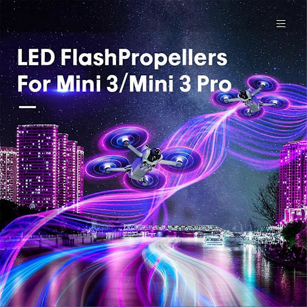 Til Mini4 Pro/3 Pro/3 Drone Multifunktionelle Bærbare LED Lysende Propelblade Propel