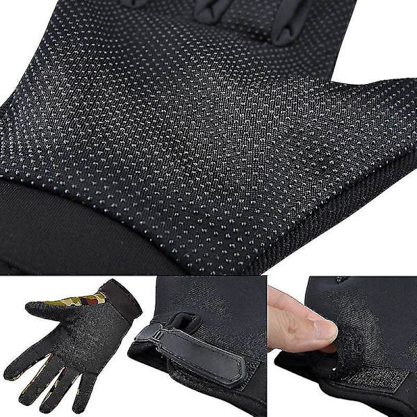 Fuld Finger Vinterhandsker Udendørs Anti-slip Fiske Sports Herrehandsker Cykel M-xl Black L
