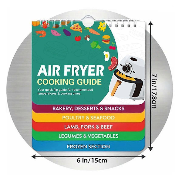 3 Sett Airfryer Jukselapp Magneter Kokebok, Koketider Oversikt, Jukselapp Magneter