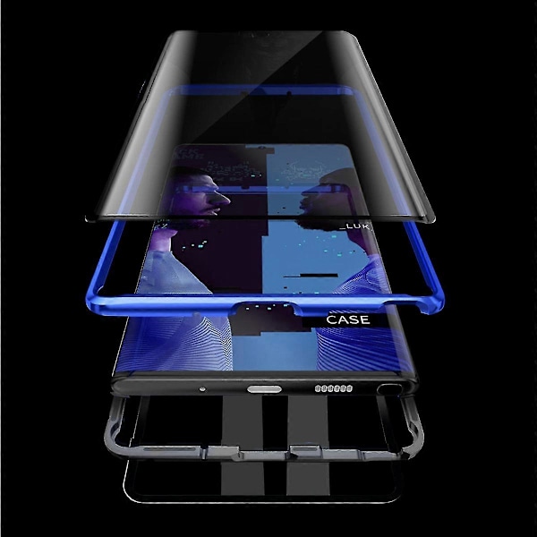 Magnetiskt Skal Kompatibelt Samsung Note 10 Plus Med Skärmskydd Dubbelsidigt 9h Hd Glas Metallram