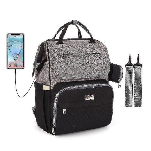 Nyttig Stelleveske Ryggsekk USB-grensesnitt Vanntett Multifunksjon For Kvinner Menn Pink with grey