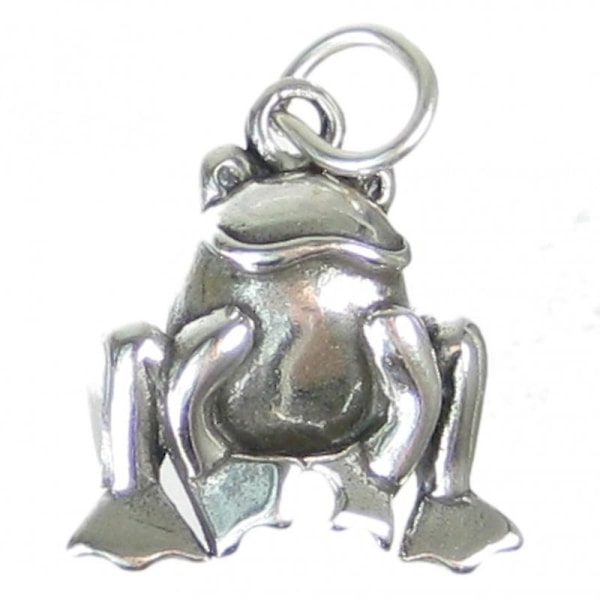 Frø - Tudse 2d Sterling Sølv Charm .925 X 1 Frøer Tudser Charms - 560