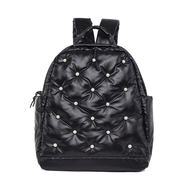 Svart Rosa Vit Mjuk Bekväm Vardagsryggsäck black style 3