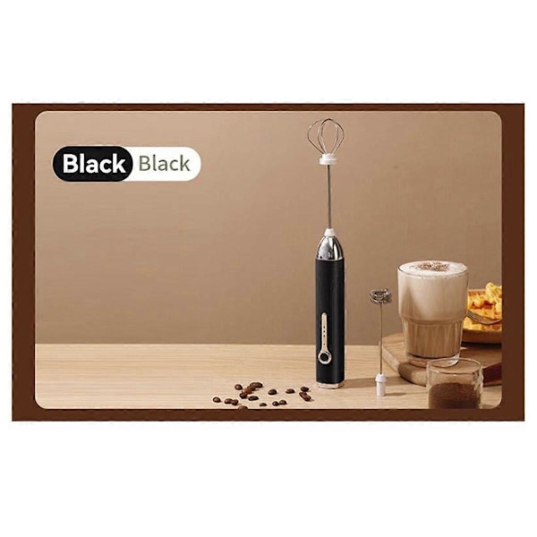 Bærbar Håndholdt Eggvisp Trådløs USB Oppladbar Dobbel Miksevisp Kaffeblender Melkeshaker Mikser Skummer A H