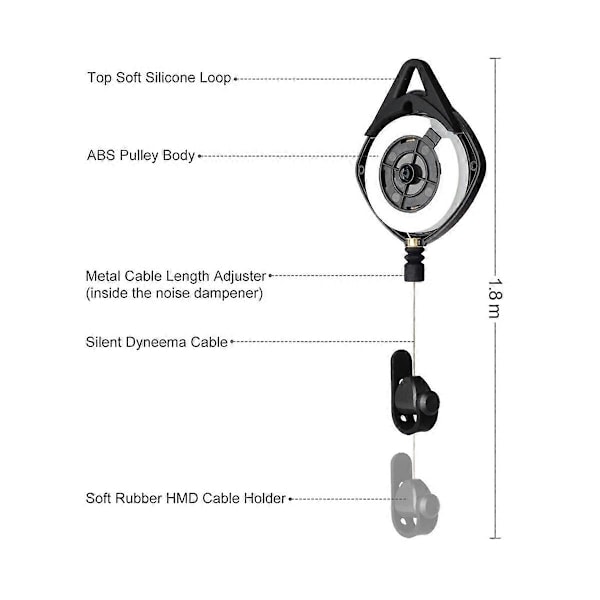 VR Headset System for VR Uttrekkbart Taktrinsesystem Virtual Reality Tilbehør, Svart