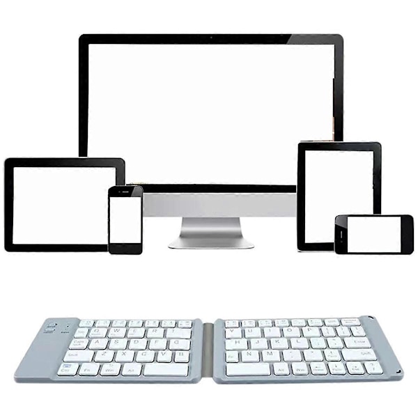 Dobbel Sammenleggbar Trådløst Bluetooth-tastatur for Nettbrett, A