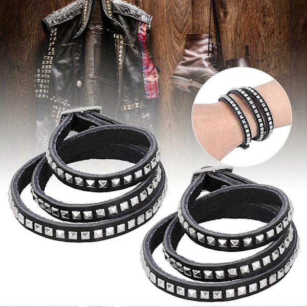 2st Justerbart Nitar Armband Multilager Stilfullt Handledslind Dekoration för Fester Dejter