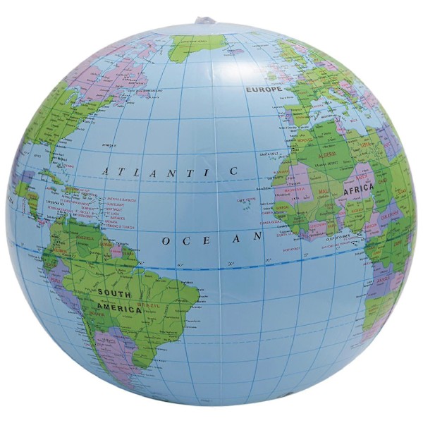 Uppblåsbar Leksaksglob Tellurium Geografikarta Ballong Vattenboll 40 cm
