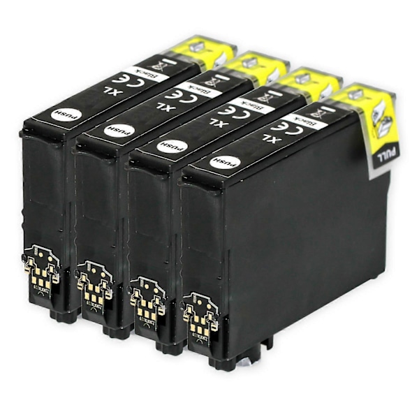4 Svarta bläckpatroner som ersätter Epson T1291 Kompatibla/icke-OEM från Go Inks