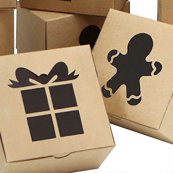 30 Kraft Pap Bageri Kageæsker Sæt 10x10x6,3 cm Auto-Popup til Jule Cupcakes, Småkager