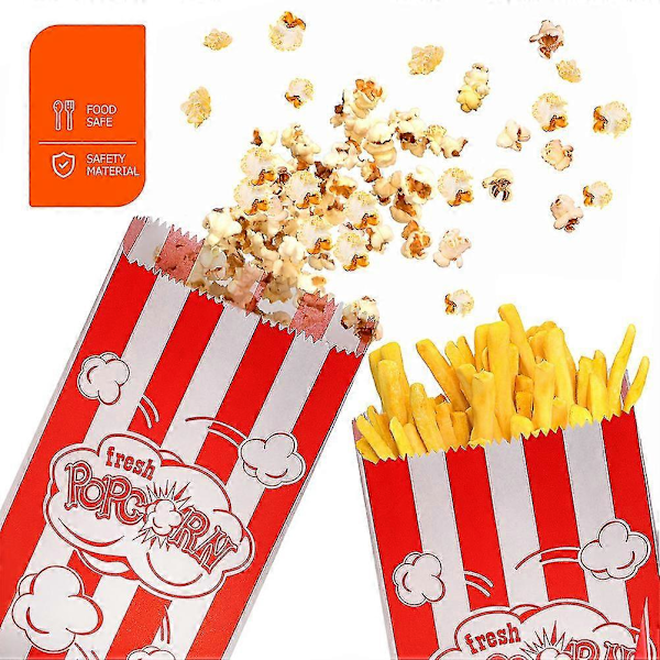 100 stk. Popcornposer til husholdningsbruk, multifunksjonelle papirposer, praktiske godteposer, bakeritilbehør - FCY