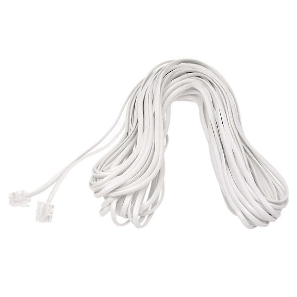 Hvid Han 6P2C RJ11 Stik Telefon Fax Modem Linjekabel, 14M til Fastnettelefon