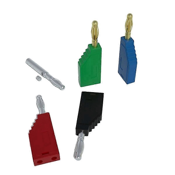 10 stk. Stabelbar 4mm Bananplugg Koblingssett med Ledning, Multifunksjonell Frontplugg for Elektronikk J.10054