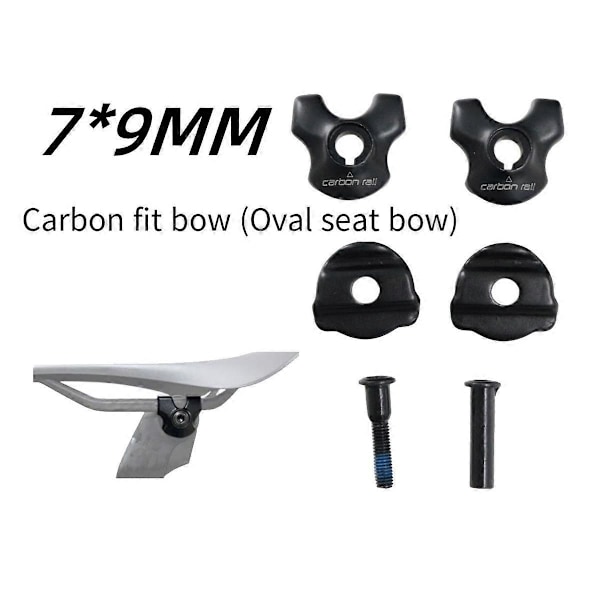 Sadelstolpsklämma för kolfiber-sadelrälsadapter 7x9mm Cykel Sadelstolpsrör Oval / Runda Klipp