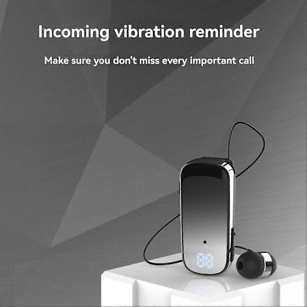 K65 Slips Retractable Trådløst Bluetooth Headset In-Ear Digitalt Display Lang Batteritid Business Single-E