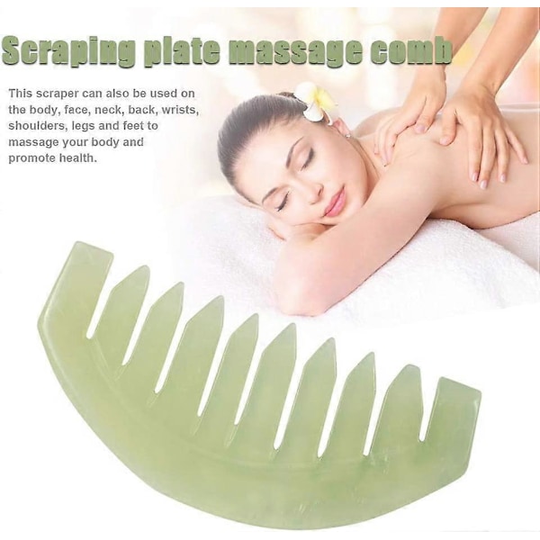 Jade Sten Massagekam Traditionell Naturlig Jade Massager Akupunktur Huvudterapi Triggerpunktsbehandling