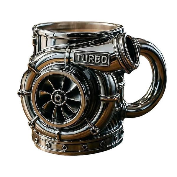 Retro Engine Krus, V8 Engine Turbo Krus - 3D Mekanisk HO Kopp T Kaffe E0Z4 C