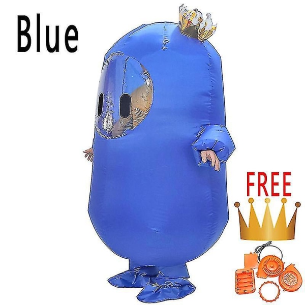Oppustelig Kostume Pige Kvinder Mænd Barn Voksen Efterår Jellybean Spil Fyr Anime Halloween Fødselsdagsfest Disfraz Oppustelig Dragt Høj Kvalitet Blue Child 100*155cm