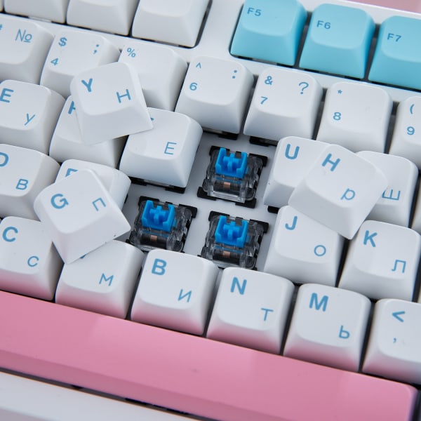 Gamer Mekanisk Tastatur Russisk LED Baggrundsbelyst 96 Taster Kablet Knap Bærbar Mekanisk Tastatur til Laptop Computer PC Gamer Black English