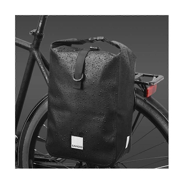 Cykeltaske Vandtæt Bagagebærer Sædetaske med Refleks 10L Sort