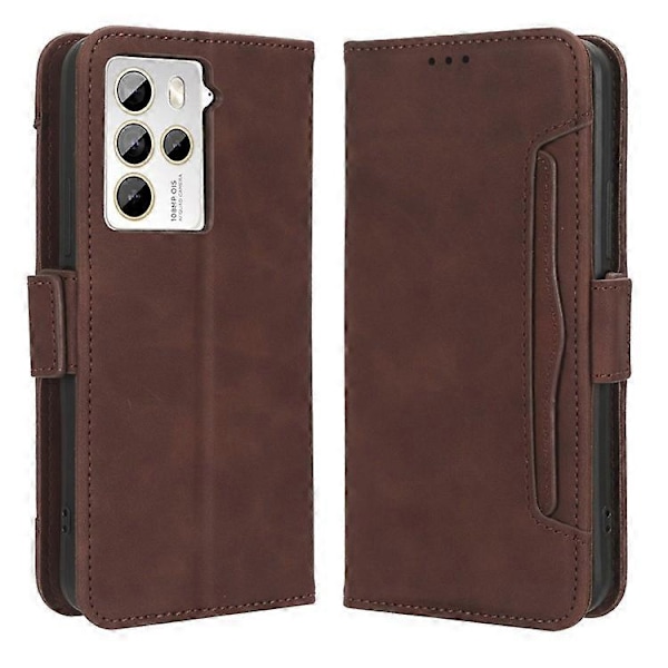 Kompatibel med HTC U23 Pro 5G Mobiltelefoncover med Flere Kortpladser PU Læder Etui med Stativpung Brown