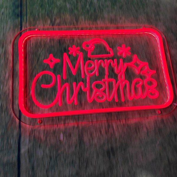 Ny god jul kreativ form neon lys 3D carving atmosfære lys led