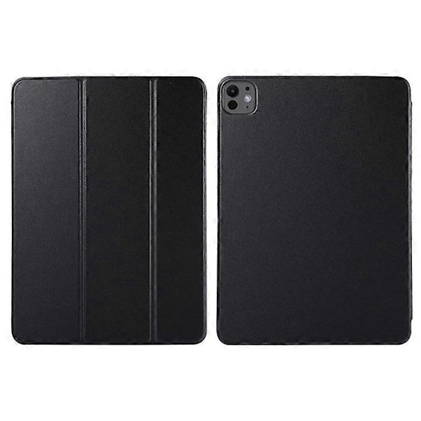 Kompatibelt Fodral för iPad Pro 11 (2024) PU Läder Tri-fold Ställ Magnetisk Stängning Tablet Skydd Black