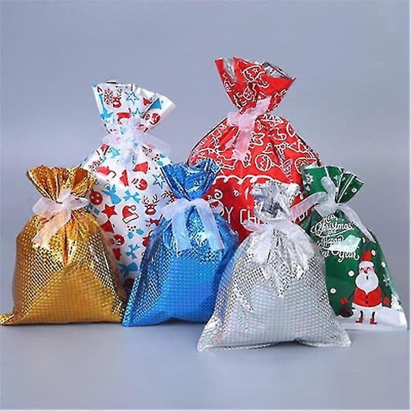 Julklappspåsar med dragsko Julgodispåsar Presentpåsar
