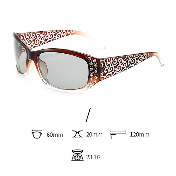 Polariserede solbriller til damer Kvinder Rhinestone solbriller Kørsel Rejse Udendørs briller UV407 Solbriller Damer Tea Gray Style8